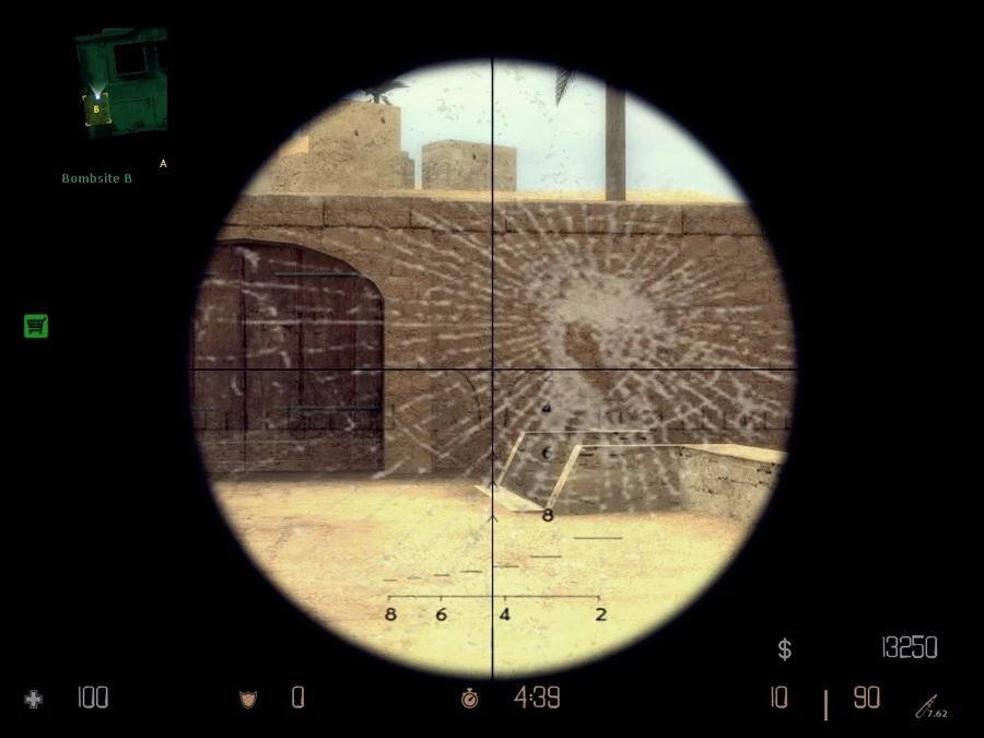 Heavy Damaged Scope (ErX's) для CSS - Разбитое стекло в снайперке для Counter-Strike Source